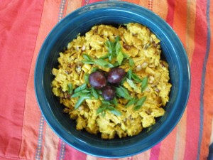 Curried Chicken Salad de Colorado with hot pepper jelly from Hacienda Maize